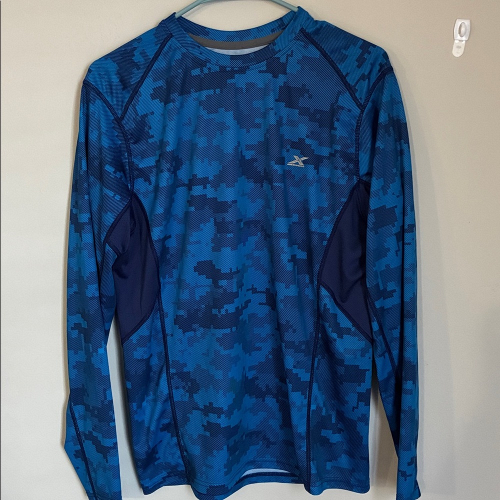 Gander Mountain Blue Digital Camo Rash Guard